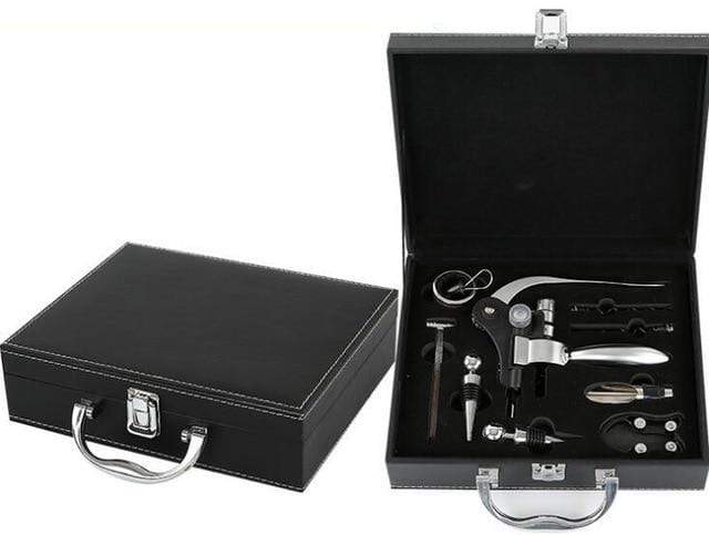 Coffret en Cuir Tire-bouchon Professionnel<br> Argent